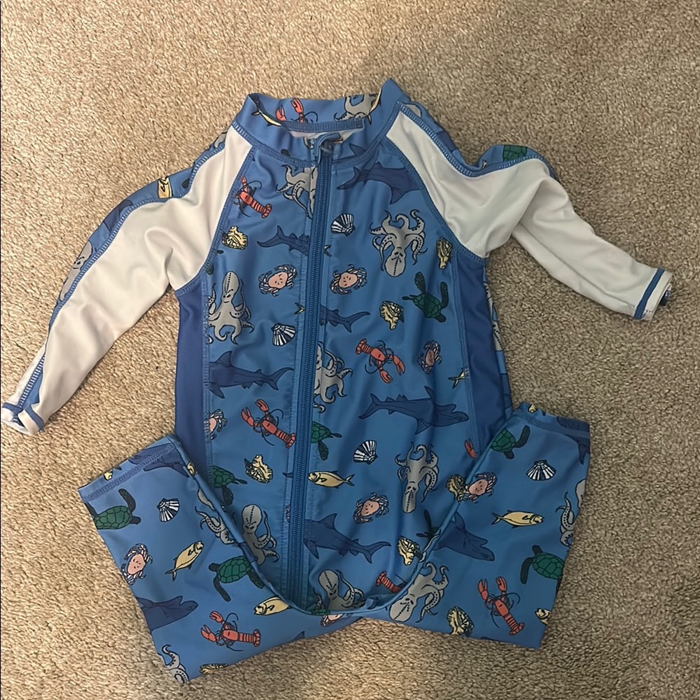 Blue Kids Swimwear with Fun Sea Creatures